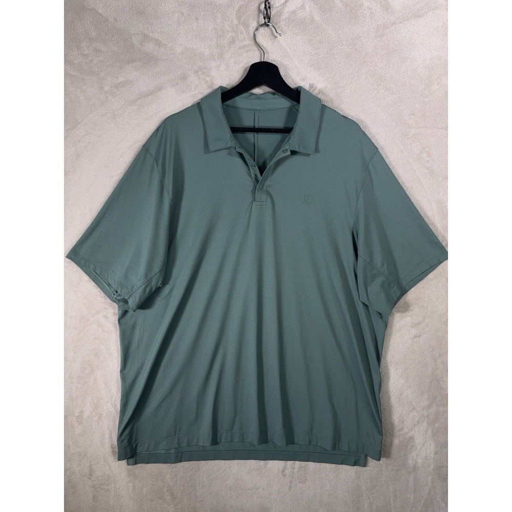 Lululemon Performance Sport Snap Polo Shirt Mens XXL Green Golf Athletic